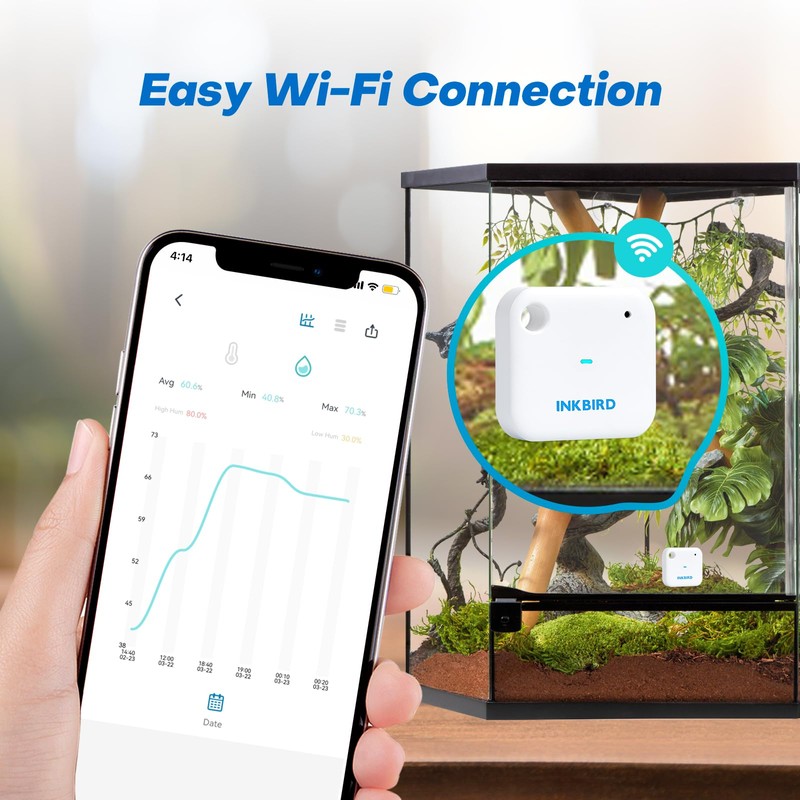 Inkbird IBS-TH3 WiFi Digital Thermometer Hygrometer, Indoor Outdoor Temperature Humidity