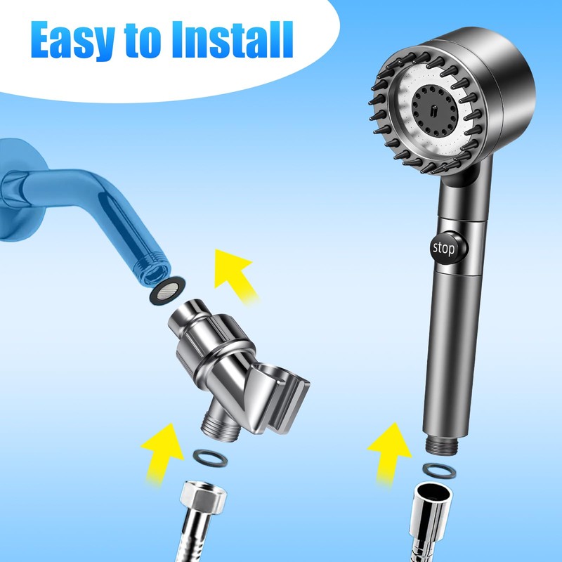 Shower Head with Handheld, Ion Drops Shower Head with 3
