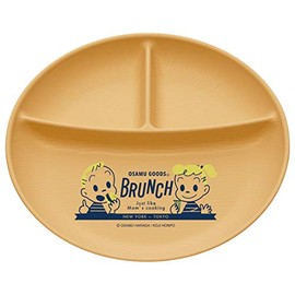 Skater NLUP1 Wood Grain Lunch Plate, Osamu Goods, Branch, Made in Japan, Approx. 9.4 inches (24 cm)