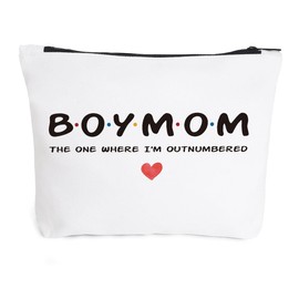 YUANHAO Mom Gifts, The One Where I'm Outnumbered Makeup Bag, Mom Gifts Ideas for Mom Mother Mommy Travel Cosmetic Bag Zipper Makeup Bag, Funny Unique Mothers Day Birthday Baby Shower Gifts