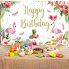 Bymivofun Birthday Background Banner, Flamingo Girl Birthday Background, Flamingo Happy