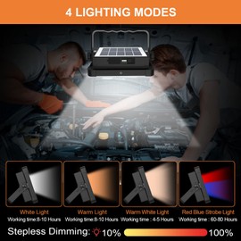 ERAY 120W Portable LED Work Light with Rechargeable Battery 15000mAh 10000 LM, Solar Camping Lights, IP66 4 Lighting Modes Worklight for Outdoor Building Emergency Car Repairing