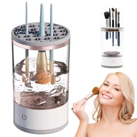 Prinomor Electric Makeup Brush Cleaner Machine with Brush Clean Mat, 2024 Automatic Cosmetic Brush Cleaner Makeup Brush Tools for All Size Beauty Makeup Brushes Set, Gift for Women Wife Friend