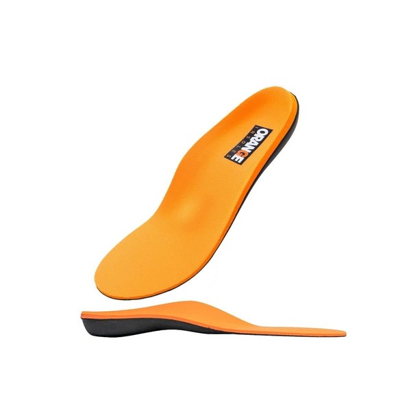 Orange Full Length I Fits Men's Shoe 12-12.5 Uses a Heel Cup, Contoured Medial Arch,and Metatarsal pad to Help with Better Alignment and Weight Distribution. Unisex
