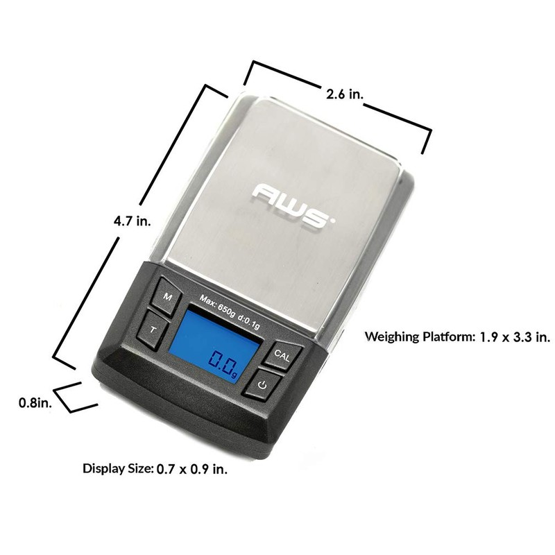 American Weigh Scales AERO-650 Pocket Size Digital Scale with Expansion