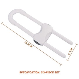 Yisscen Pack of 6 U-shaped sliding door locks, baby cabinet door lock, child safety lock, baby door handle lock, cabinet lock, multifunctional cabinet handle lock for drawers
