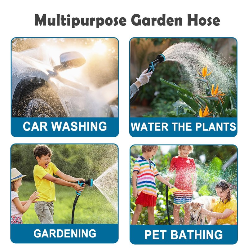 Garden Hose 150ft, Non-Expandable Lightweight & Flexible Water Hose, with