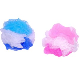 KRIWIN Set of 2 Bath Loofahs(Large Size) 45 grams (Pink & Blue)