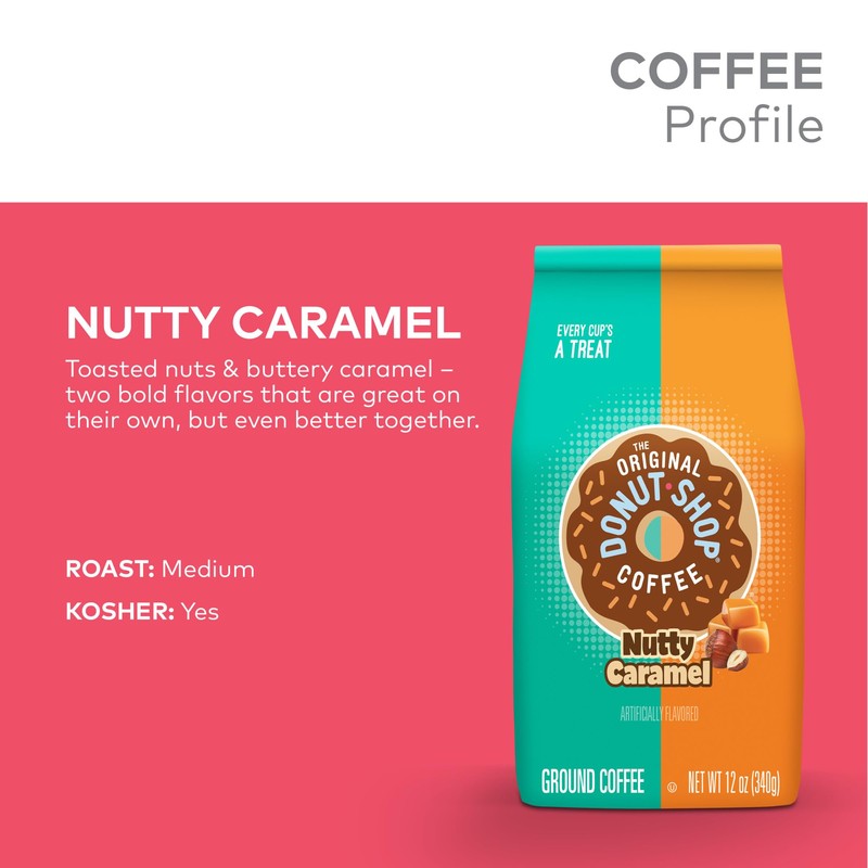 The Original Donut Shop Coffee, Nutty Caramel, Medium Roast, Flavored