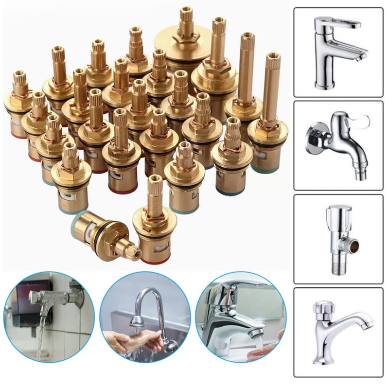 Brass Ceramic Cartridge, G1/2" Tap Ceramic Stem Cartridges Replacement for