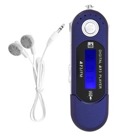 Fahgaer MP3 Player with Earphone 8GB, Portable Music MP3 USB Player with LCD Screen FM Radio for Walking Running (Blue)