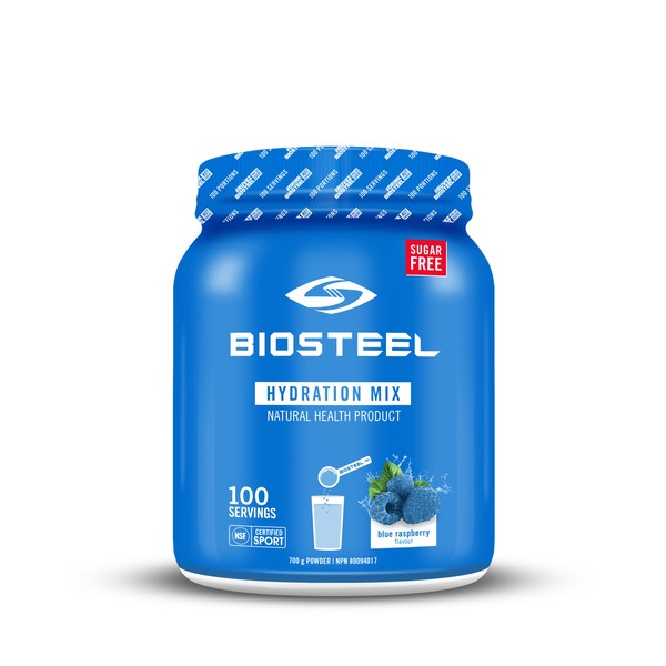 BioSteel Hydration Mix - Sugar Free, Essential Electrolyte Sports Drink Powder - Blue Raspberry - 100 Servings