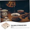 ULTECHNOVO Wooden Tea Storage Organizer with Four Compartments Natural Tea