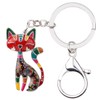 DALANE Enamel Alloy Sweet Cat Keychains Kitten Car Key Ring