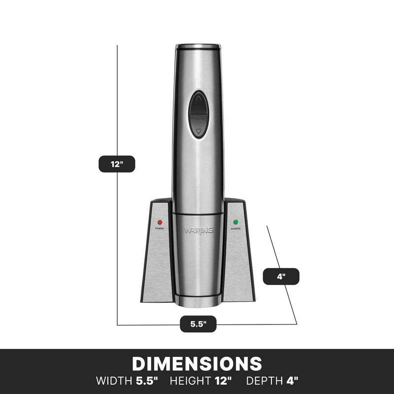 Waring Commercial WWO120 Portable Electric Wine Bottle Opener with Recharging
