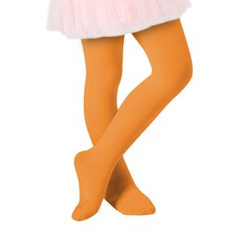 Century Star - Mallas de ballet para niñas y niñas, con pies ultrasuaves para niños, superelasticidad, uniforme escolar, Naranja, 9-14 Años