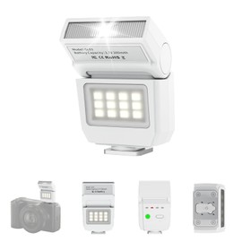 ULANZI SL03 Camera Mini Flash Speedlite with Video Light, GN8 6500K External Flash 90° Adjust Angle Speedlite Compatible with Sony DSLR Cameras 4 Power Level, Universal Single Contact Hot Shoe Mount