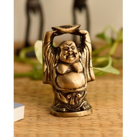 eCraftIndia Antique Finish Brass Laughing Buddha