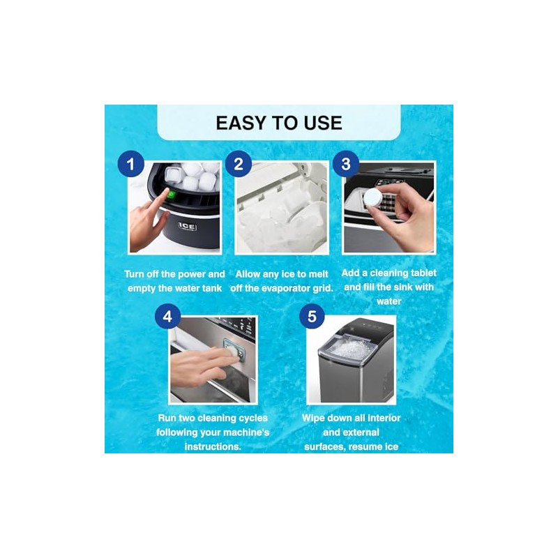 Flowcheer Ice Maker Cleaner Tablets - 24 Count for Efficient