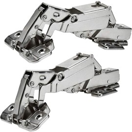 LUCKYBEE 175 Degree Hinge 2 Pack Concealed Hinge Metal Core 35mm Sliding Hinge Category with Catch Metal Core Hydraulic Hardware (175 Degree - Full Cover)