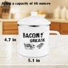 1.5L Bacon Grease Container with Strainer, 46oz Large Enamel Rustic