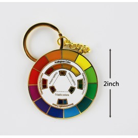 Langjitianya Color Wheel Pin Enamel brooch Spinning Wheel Christmas Gift art pin backpack lapel kawaii pins (colour wheel white keychain)