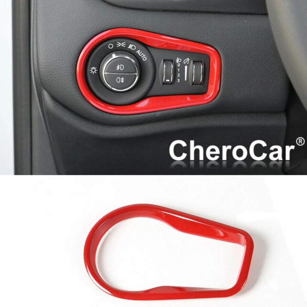 Aftermarket Branded Red Inne Headlight Switch Button Frame Trim for