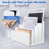 4 Section Acrylic File Organizer for Desk, White Acrylic Desk