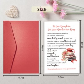Qiavor Heartfelt Daughter Graduation Card, Gifts for Girls from Mom Dad, to My Daughter on Your Graduation Day
