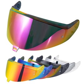 Helmet Visor for SKWAL i3 / RIDILL 2 / D-SKWAL 3, Motorcycle Helmet Visor, Motorcycle Wind Protection Helmet Lens Visor, Integral Helmet Visor UV-Resistant, Motorcycle Helmet Visor Replacement (Chrome Purple Red)