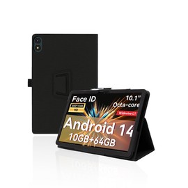 for TUOHAITIME C30 10.1 Inch Android Tablet Case,Folding Stand Protective Cover with Pencil Holder and Wrist Strap,Full Protection, Premium PU, Scratch Resistant(Black)