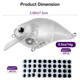 Ghanneey Unpainted Blanks Crankbaits Fishing Blank Hard Lures Kit Fishing Topwater Baits Fishing Lures DIY Making Kit for Saltwater Freshwater
