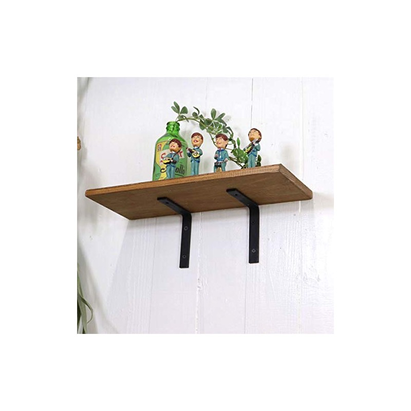 Brackets, L Shape, Angle, Iron Shelves, Black, Set of 2,