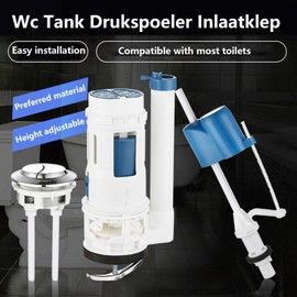 Toilet Filling Parts, Water Tank Toilet Cistern Repair Kit, Drain Flush Valve, Button Set, Toilet Flush Valve, Renovation Kit Cistern (24 mm)