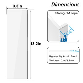 Crpich Large Acrylic Monitor Note Board – 13.2" x 3.3", 2 Pack White Screen-Safe Sticky Note Holders for Computer Side, Home Office Supplies