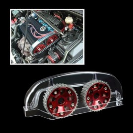 G-PLUS Clear Cam Gear Timing Belt Cover Compatible with Mitsubishi Eclipse 4G63 Turbo DSM 1G EVO 1/2/3