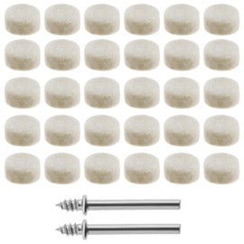 eMagTech 200PCS Wool Felt Polishing Pad 13mm Buffing Wheel Mandrel Mounted Polishing Head with 2PCS Shanks for Pneumatic Electric Rotary Grinding Machine