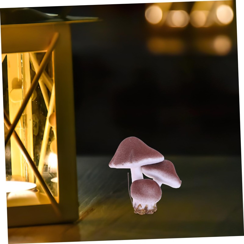 ORFOFE Unique 3-Headed Mushrooms 6pcs Foam Mushroom Figurines Natural Garden