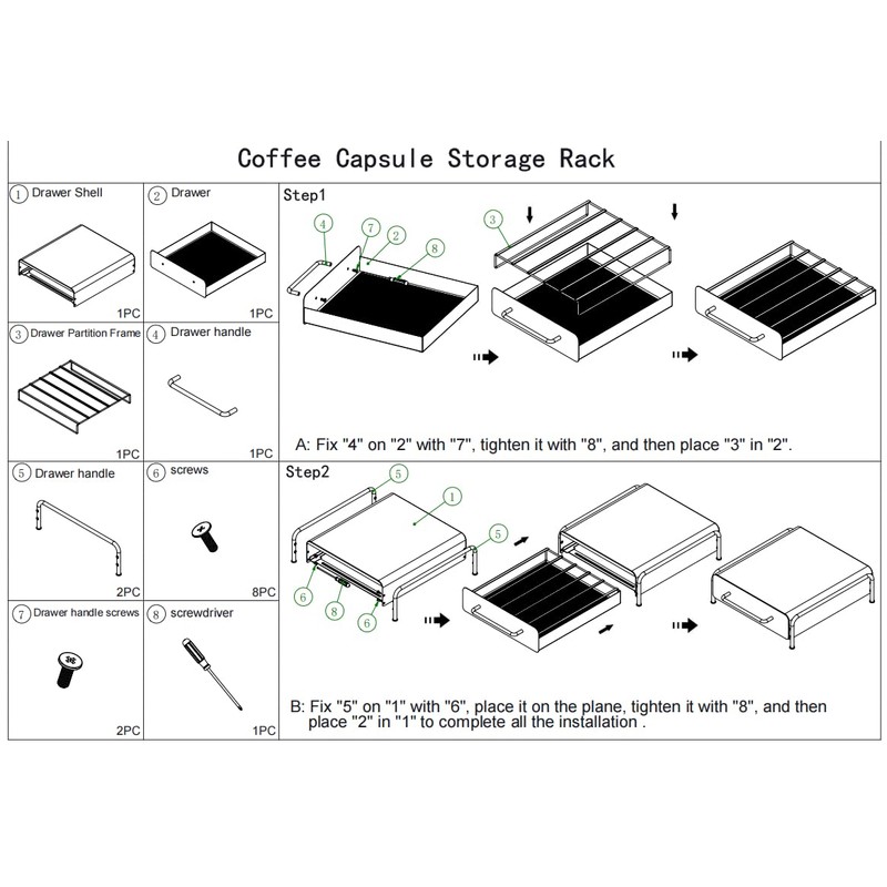 K Cup Holder Drawer, Compatible with K-Cups, 30 Pods Capacity,