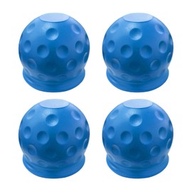 SHMZK 4 PCS Trailer Ball Cover, 2 Inch Rubber Waterproof Towing Hitch Ball Protective Cover, Universal Dustproof Tow Ball Sleeve Replacement for Truck RV Trailer, Car Accessories (Blue)