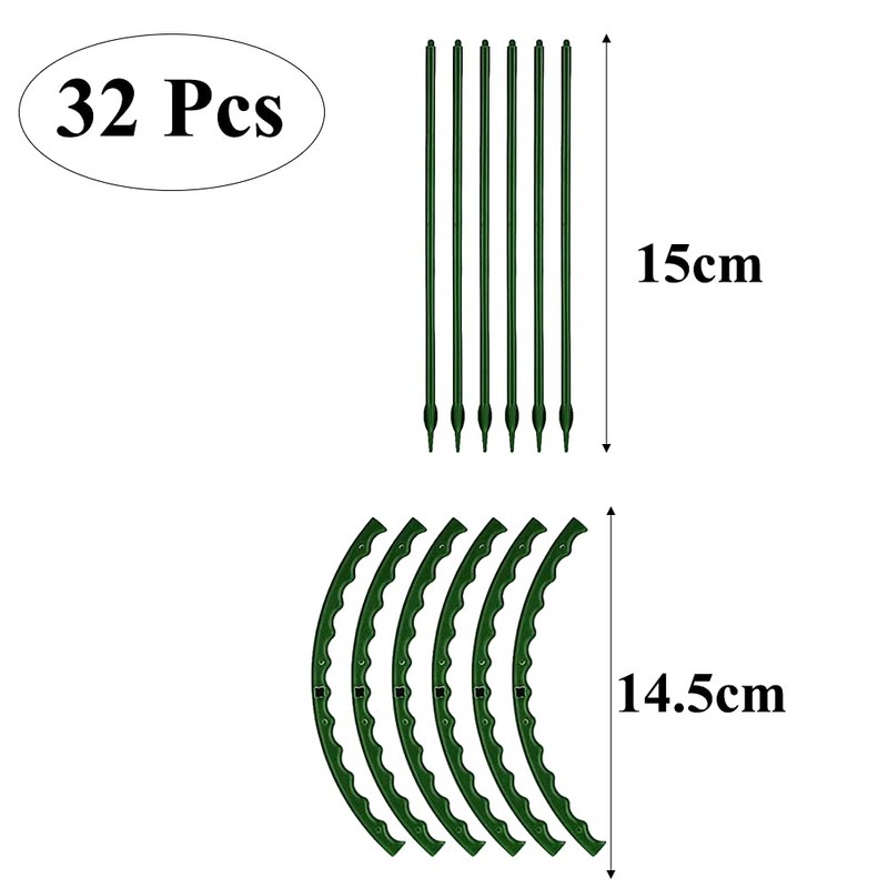 16 Pcs Plant Support Stake Peony Support Ring Cage Half