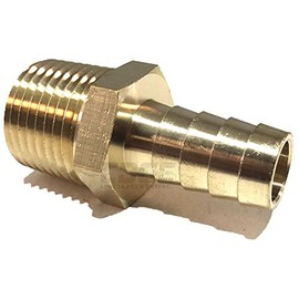 EDGE INDUSTRIAL 1/2" Hose ID to 1/2" Male NPT MNPT Straight Brass Fitting Fuel / AIR / Water / Oil / Gas / WOG (Qty 1)