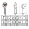 sourcing map POS6 M6 Plug Rod End Bearing M6x1 Right