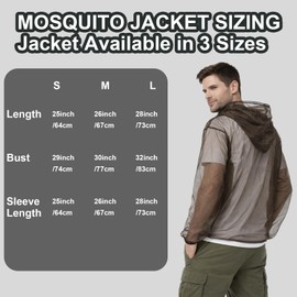 Aventik No-See-Um Mesh Mosquito Jacket for Outdoor, Multiple Sizes to Fit Everyone Stay Safe and Cool UV Resistant 3D Structure (L, jacket with drawstring)