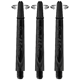 Harrows Darts Technology Carbon 360 Shafts, Rotating Carbon Top by Thor-Sports (Short, Black)