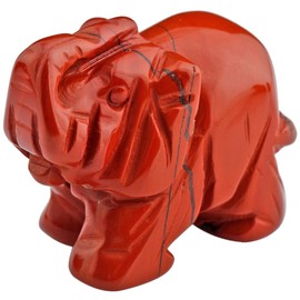 mookaitedecor Natural Stripes Red Jasper Elephant Ornament Figurine,Healing Crystal Energy Gemstone Reiki Statue Home Decor,1.5 Inches