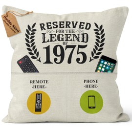 CROWNLY® 1975 Birthday Gifts for Men 50th Cushion Covers 45x45 Decorations Cool Stuff Dad Funny