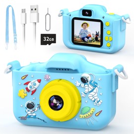 (Novel Model) Kids Camera, Toy Camera, Children's Camera, Toy, Boys, Girls, Birthday Gift, 3, 4, 5, 6, 7, 8, 20 Megapixels, 1080P Video, USB Charging, Approx. 5 Hours Continuous Recording, 2 Inch LCD, 8x Zoom, Selfie Shoot, Timer, Children, Digital Camer