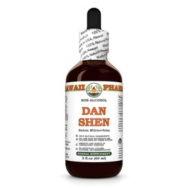 Dan Shen (Salvia Miltiorrhiza) Dry Root Glycerite, Made in Hawaii, All Natural, Vegan, Lab Tested Alcohol-Free Liquid Extract - 2 fl.oz