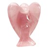 Fekuar Natural Rose Quartz Healing Crystal Prayer Guardian Angel Statue,